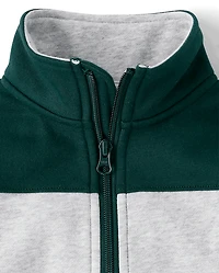 Boys Colorblock Premium Fleece Quarter Zip Pullover