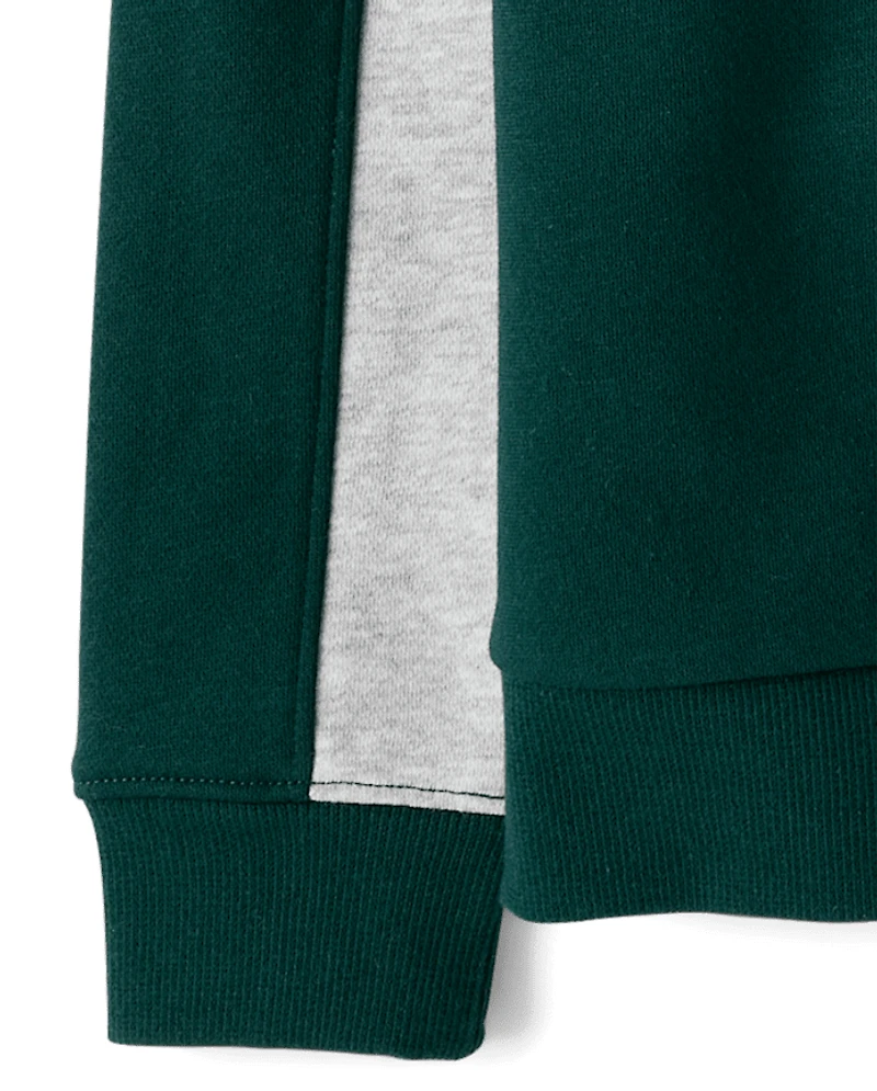 Boys Colorblock Premium Fleece Quarter Zip Pullover