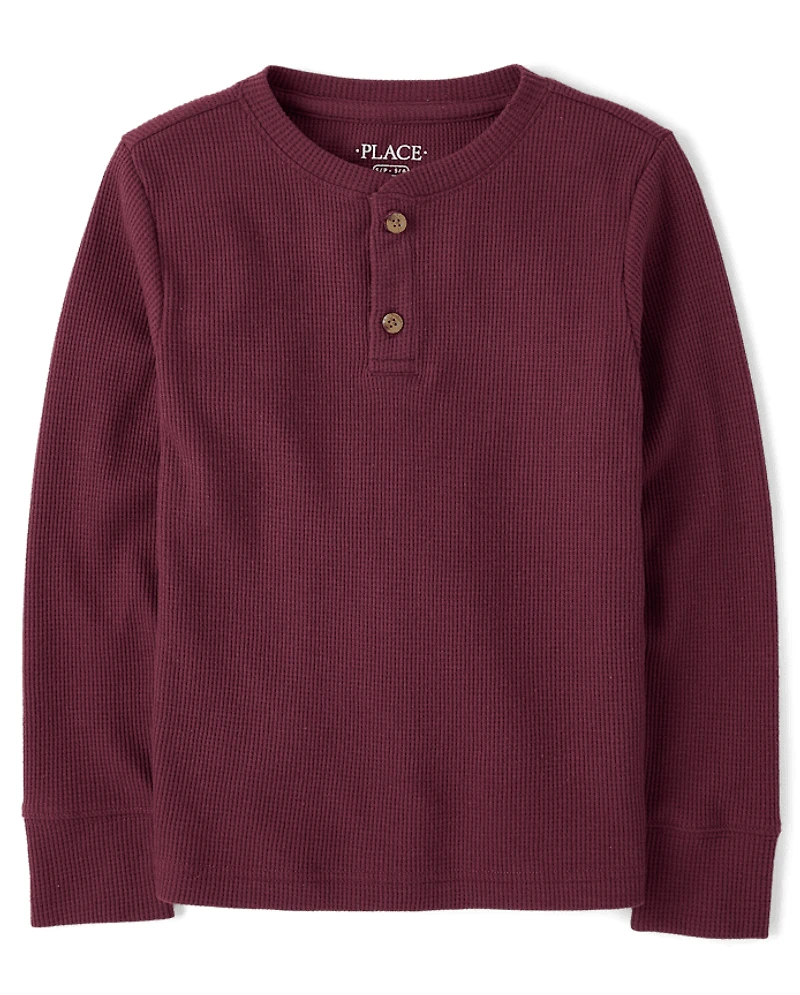 Boys Thermal Henley Top
