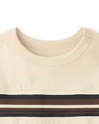 Boys Striped Sueded Top