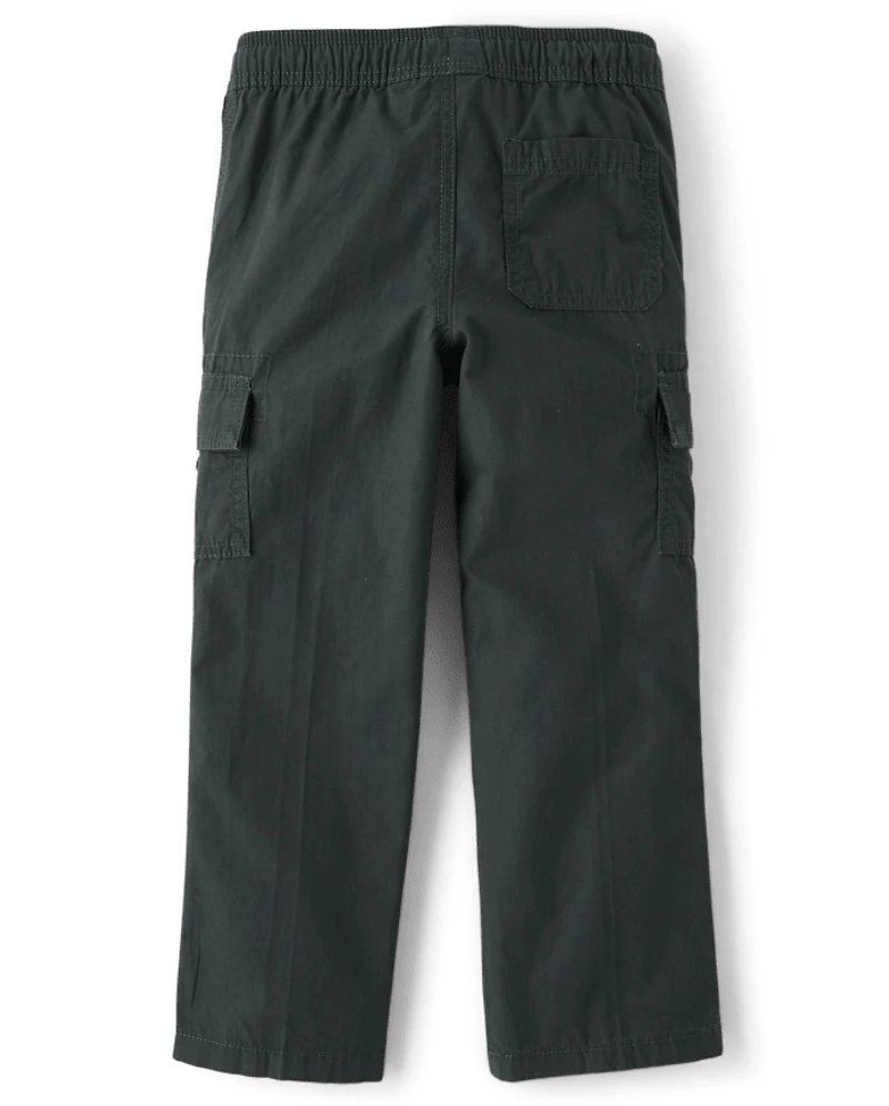 Boys Poplin Pull On Cargo Pants