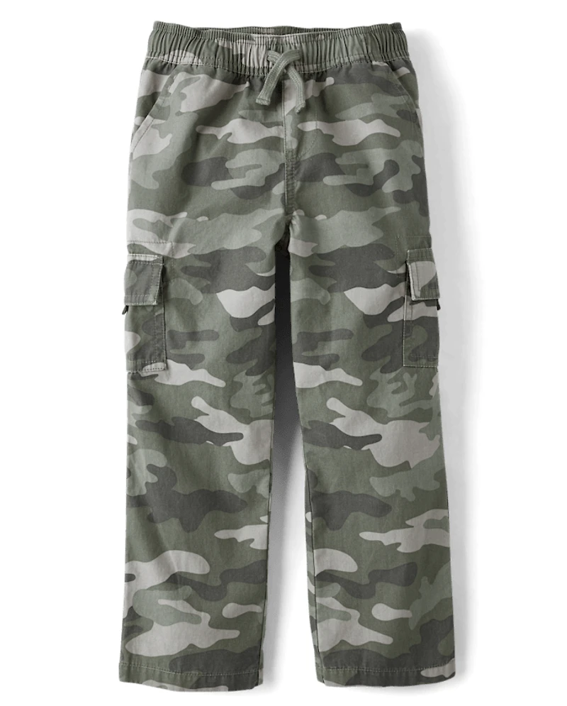 Boys Poplin Pull On Cargo Pants