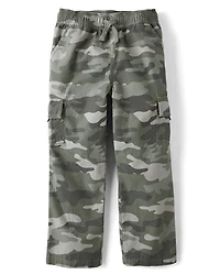 Boys Poplin Pull On Cargo Pants