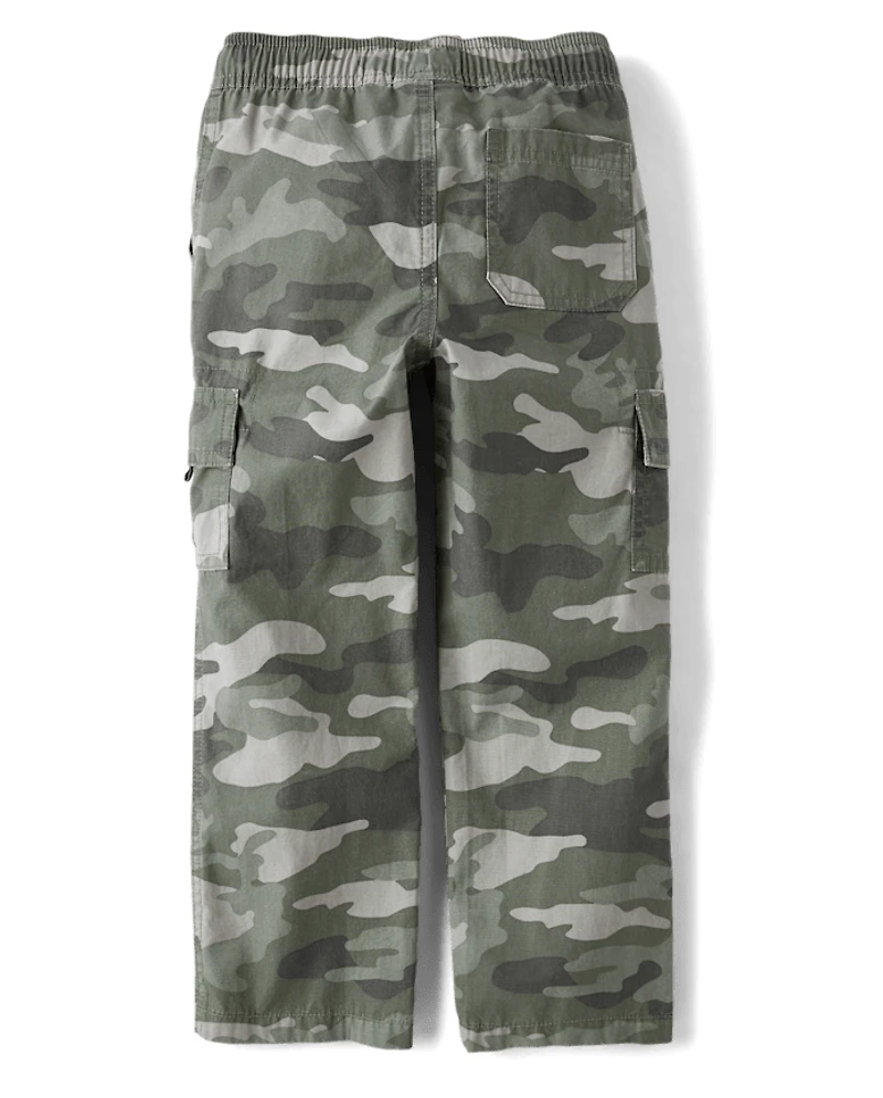 Boys Poplin Pull On Cargo Pants