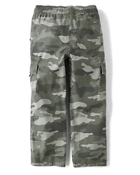 Boys Poplin Pull On Cargo Pants