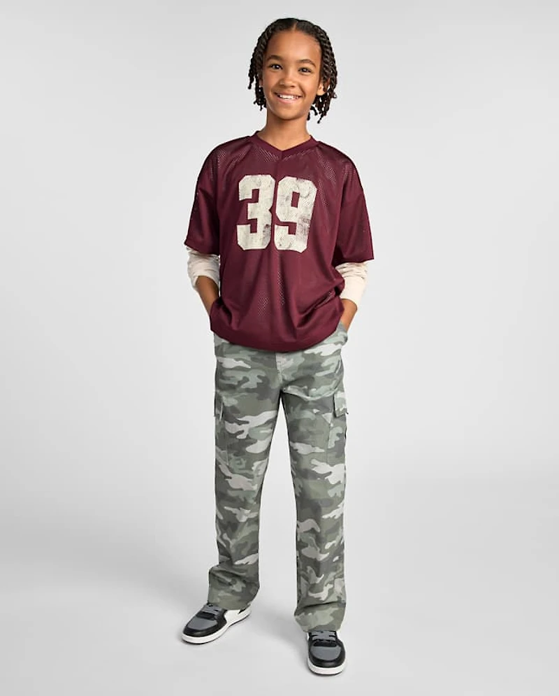 Boys Poplin Pull On Cargo Pants