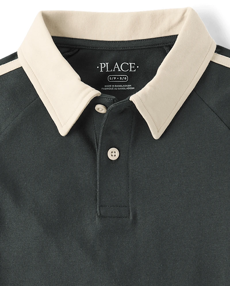 Boys Side Stripe Rugby Polo
