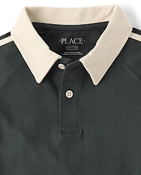 Boys Side Stripe Rugby Polo