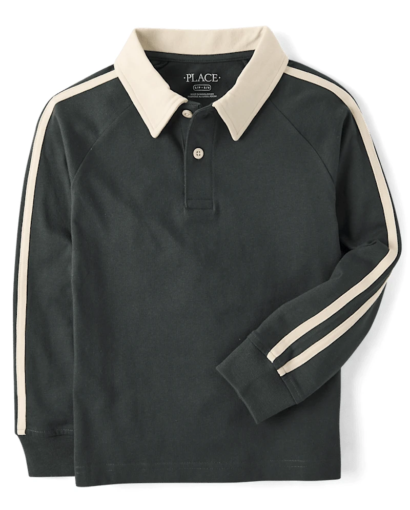 Boys Side Stripe Rugby Polo