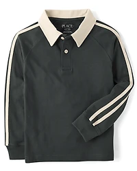 Boys Side Stripe Rugby Polo