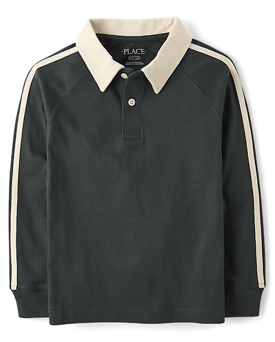 Boys Side Stripe Rugby Polo