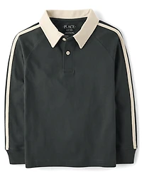 Boys Side Stripe Rugby Polo