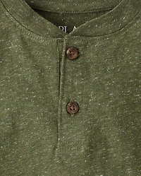 Boys Marled Henley Top