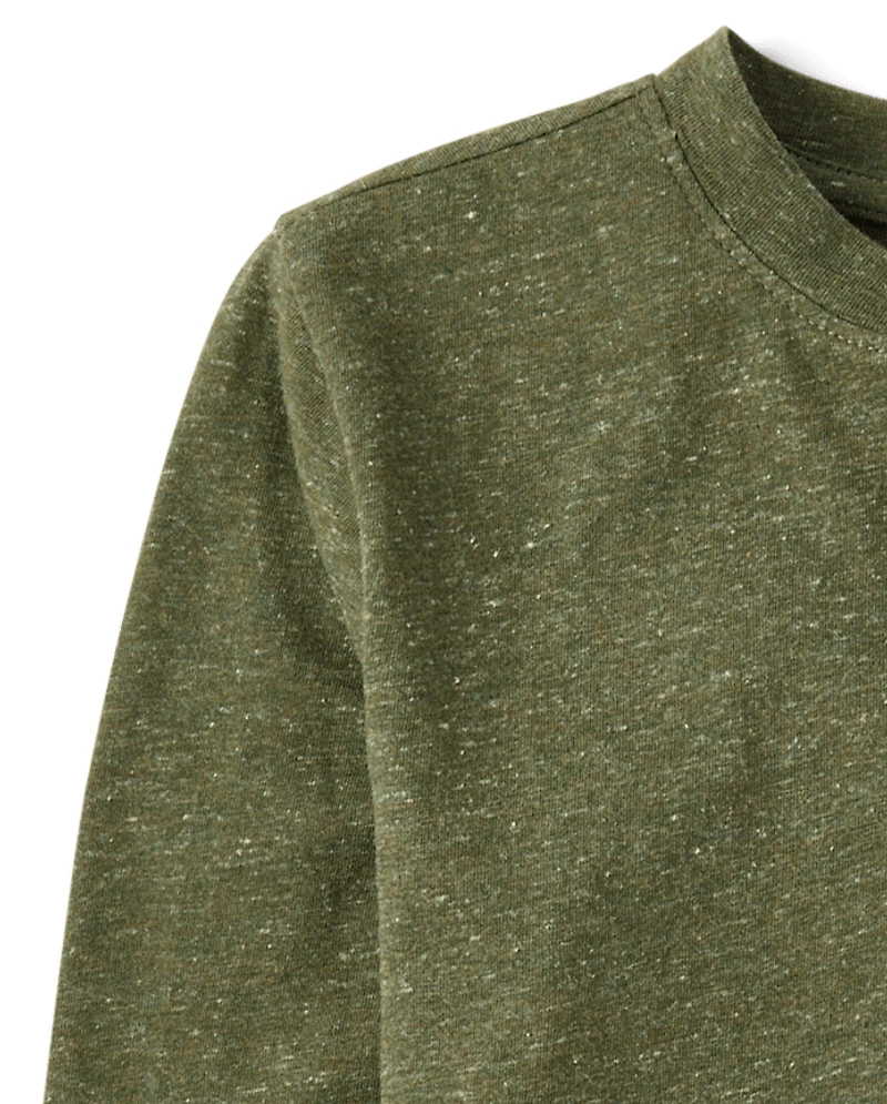 Boys Marled Henley Top