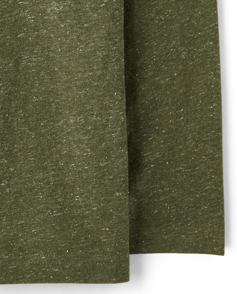 Boys Marled Henley Top