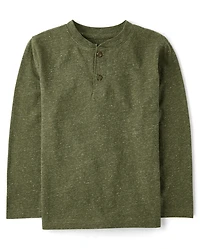 Boys Marled Henley Top