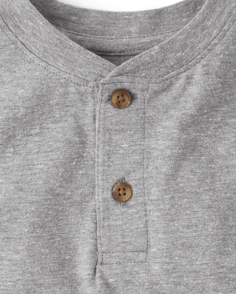 Boys Marled Henley Top