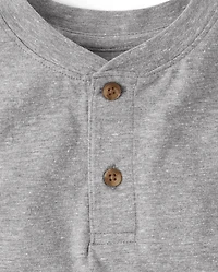 Boys Marled Henley Top