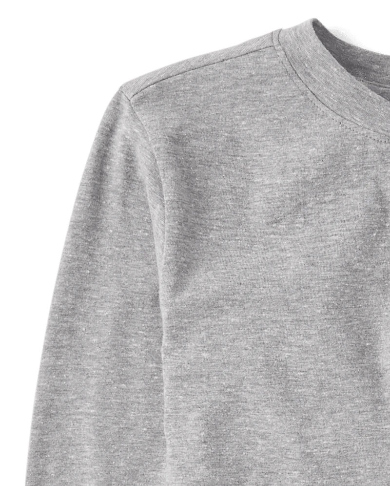 Boys Marled Henley Top