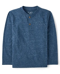 Boys Marled Henley Top
