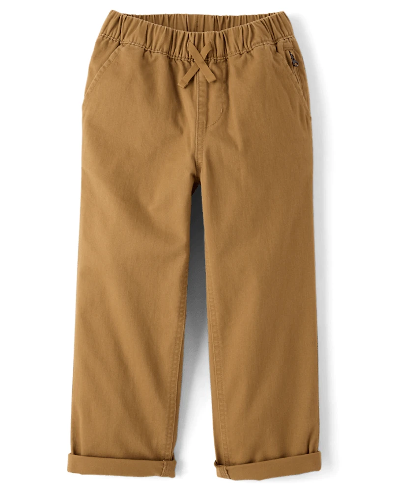 Boys Roll Cuff Pull On Chino Pants