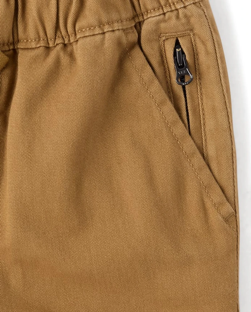 Boys Roll Cuff Pull On Chino Pants