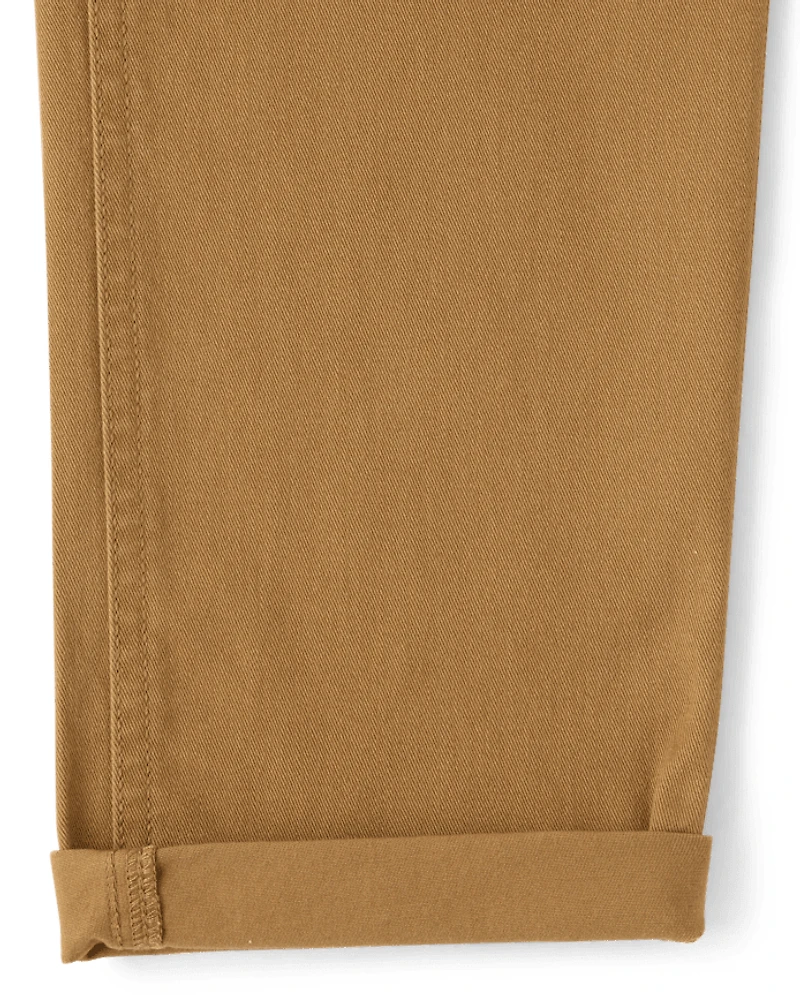 Boys Roll Cuff Pull On Chino Pants
