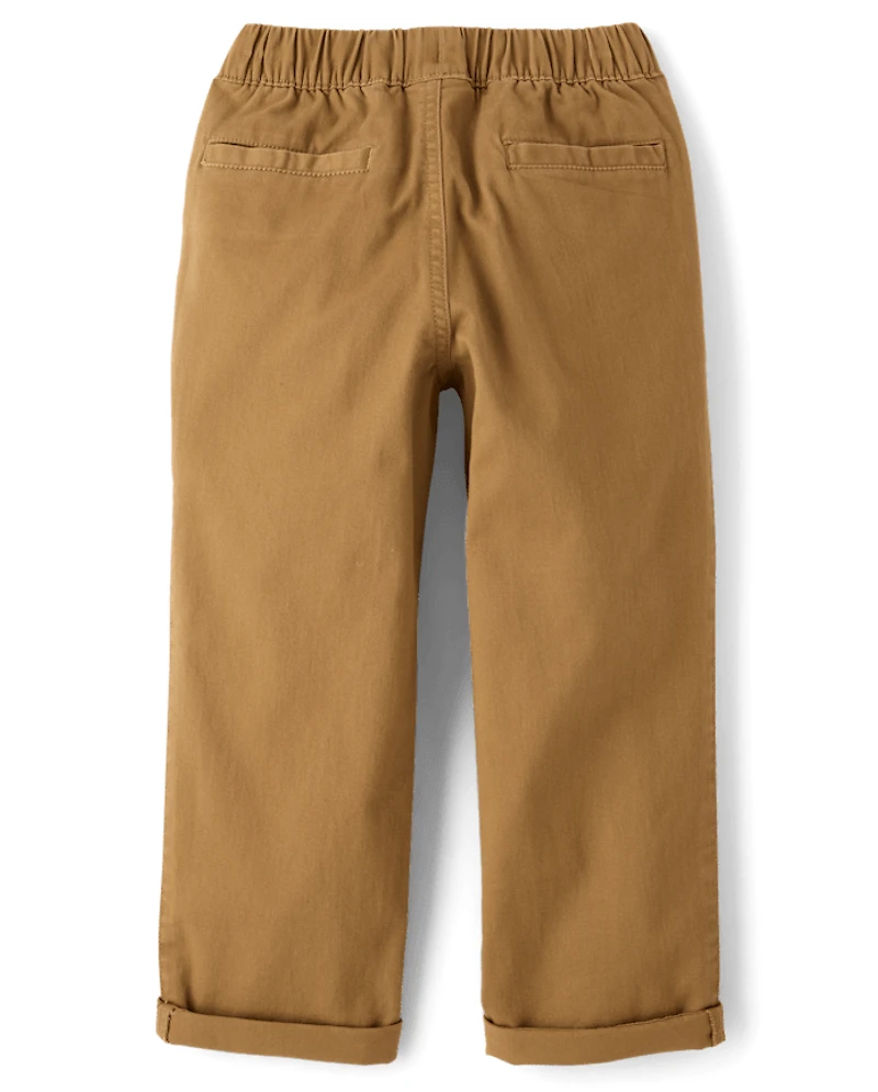 Boys Roll Cuff Pull On Chino Pants