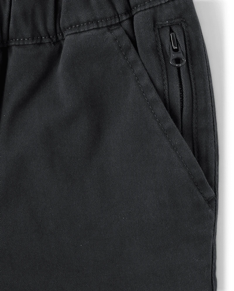 Boys Roll Cuff Pull On Chino Pants