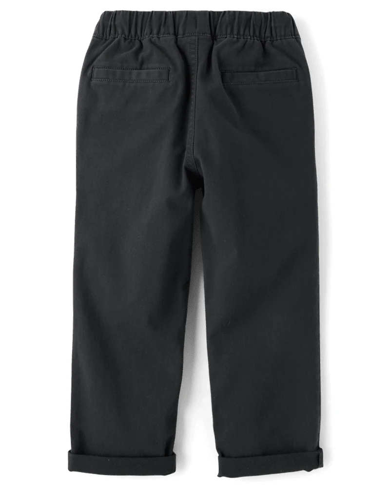 Boys Roll Cuff Pull On Chino Pants