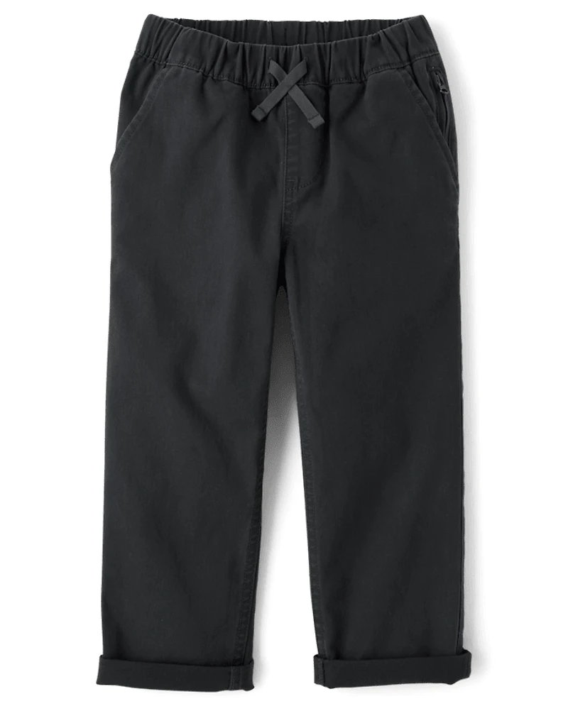 Boys Roll Cuff Pull On Chino Pants