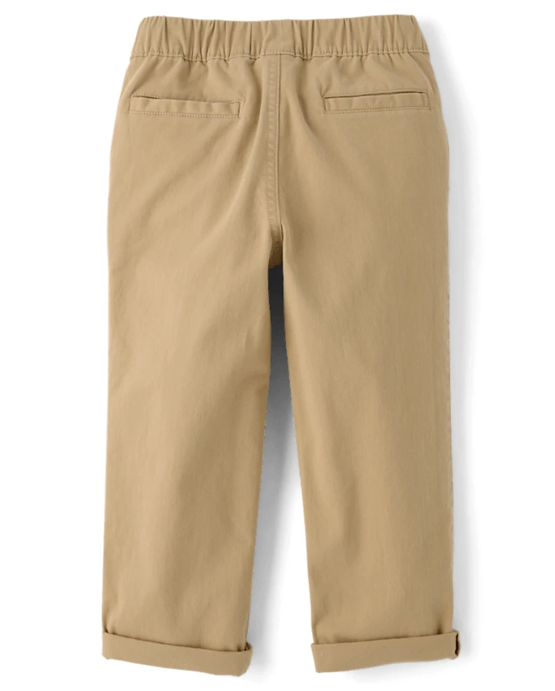 Boys Roll Cuff Pull On Chino Pants