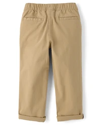 Boys Roll Cuff Pull On Chino Pants