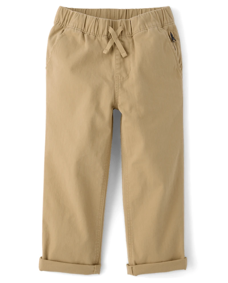 Boys Roll Cuff Pull On Chino Pants