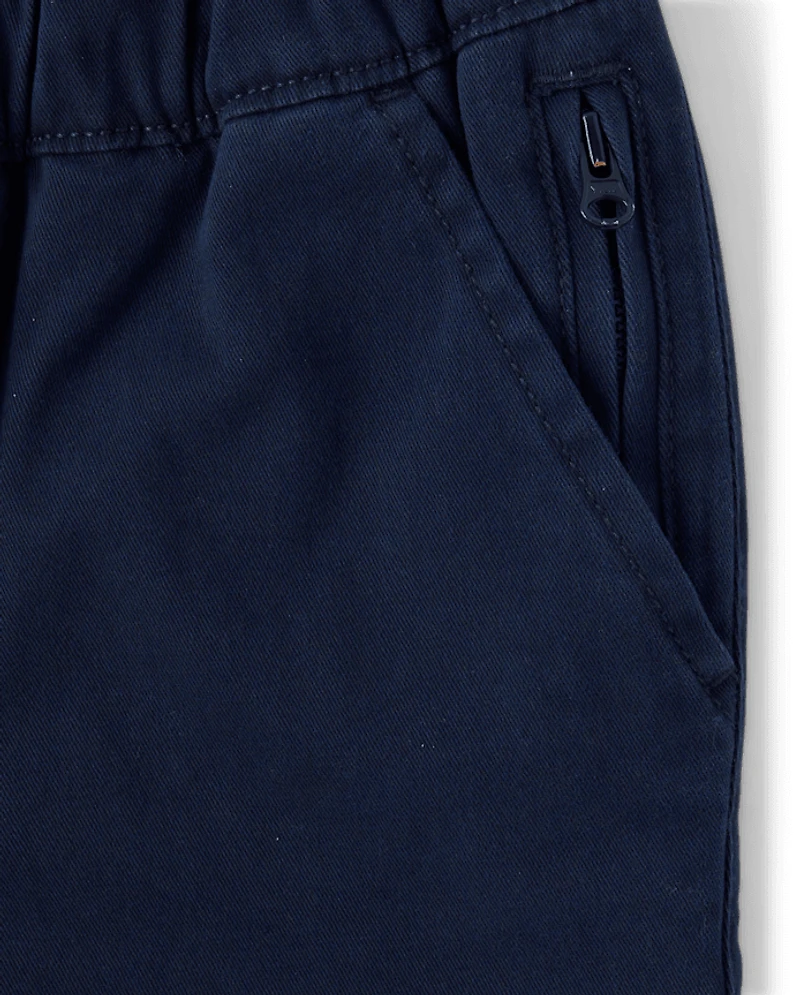 Boys Roll Cuff Pull On Chino Pants