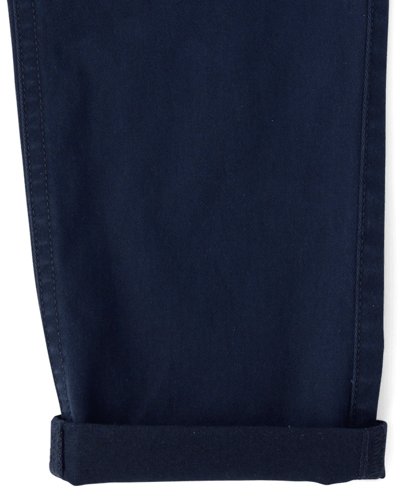 Boys Roll Cuff Pull On Chino Pants