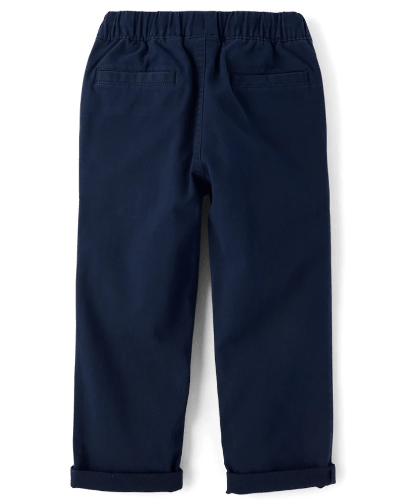 Boys Roll Cuff Pull On Chino Pants