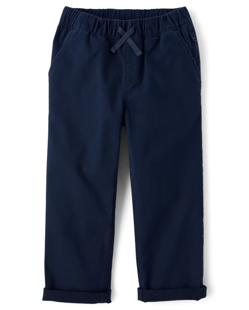 Boys Roll Cuff Pull On Chino Pants