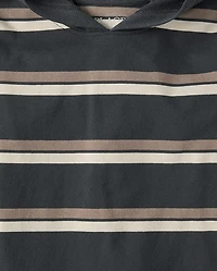 Boys Striped Hooded Top