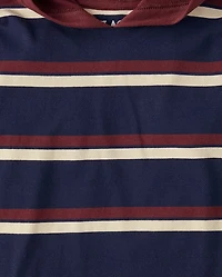 Boys Striped Hooded Top
