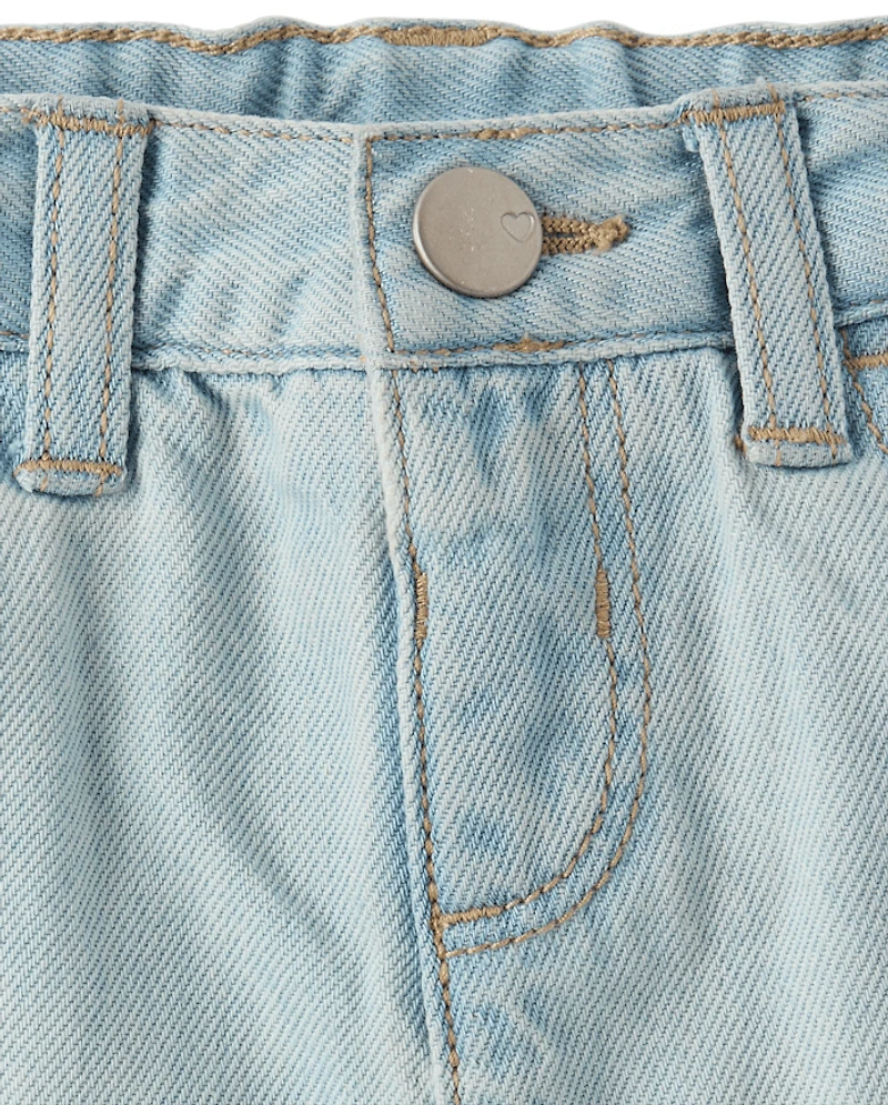 Toddler Girls Denim Pleated Skort