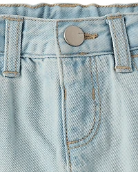 Toddler Girls Denim Pleated Skort