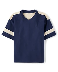 Boys Contrast Mesh Football Tee