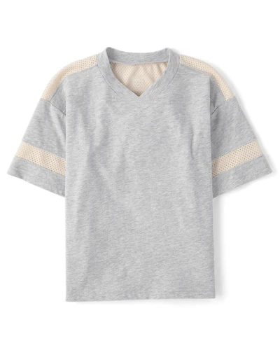 Boys Contrast Mesh Football Tee