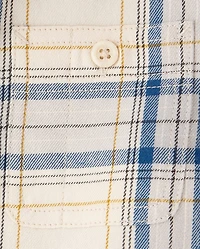 Boys Plaid Flannel Hooded Button Up Shirt