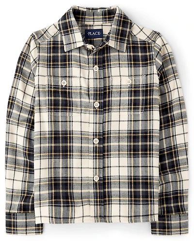 Chemise à carreaux en flanelle pour garçon