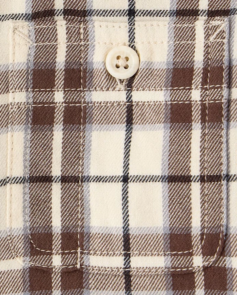 Boys Plaid Flannel Button Up Shirt