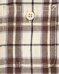 Boys Plaid Flannel Button Up Shirt