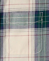 Boys Plaid Poplin Button Up Shirt