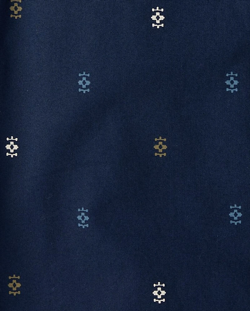 Boys Print Poplin Button Up Shirt